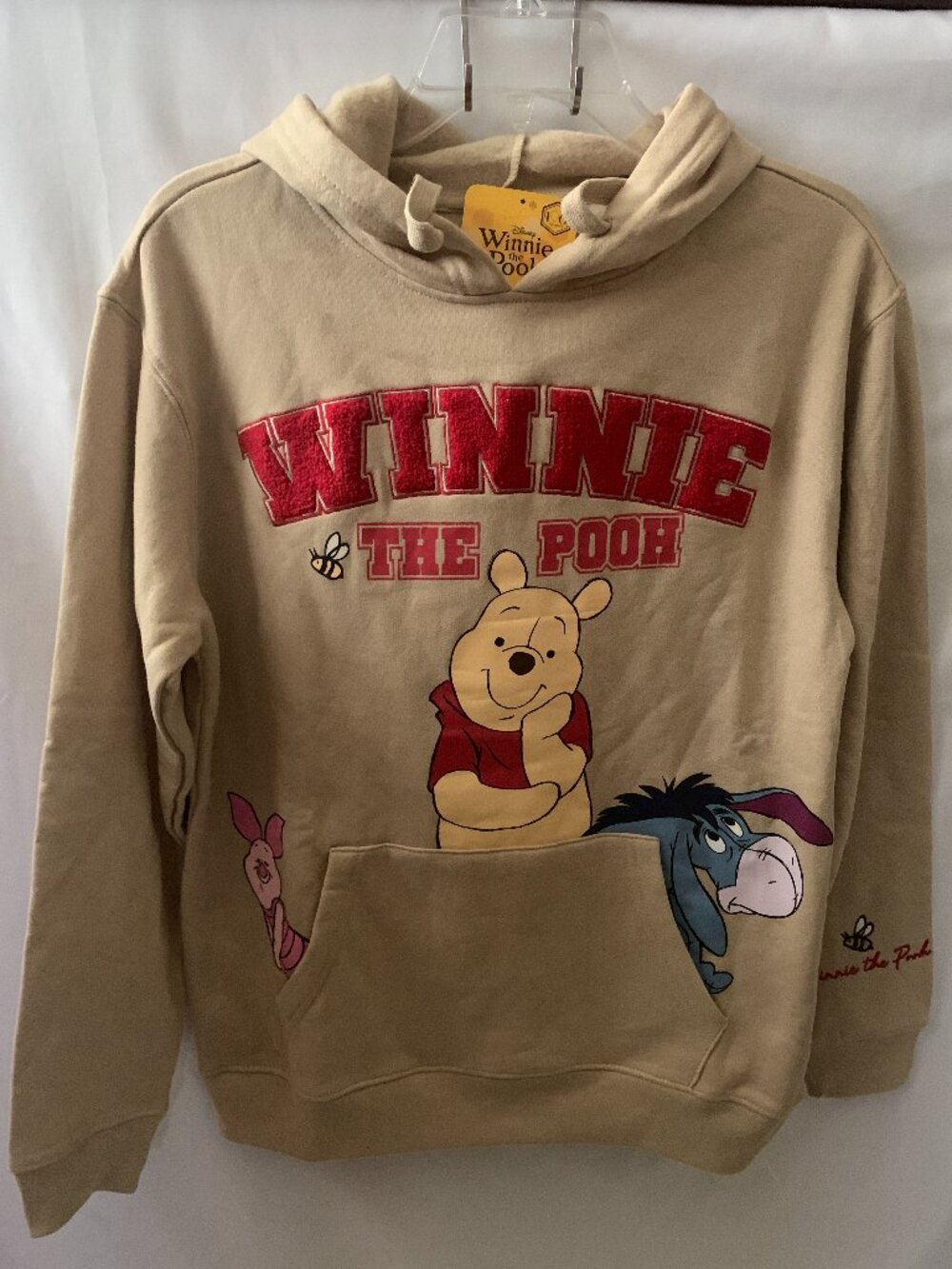 DISNEY Winnie the Pooh & Friends Hoodie Sweater in Tan Sz LARGE